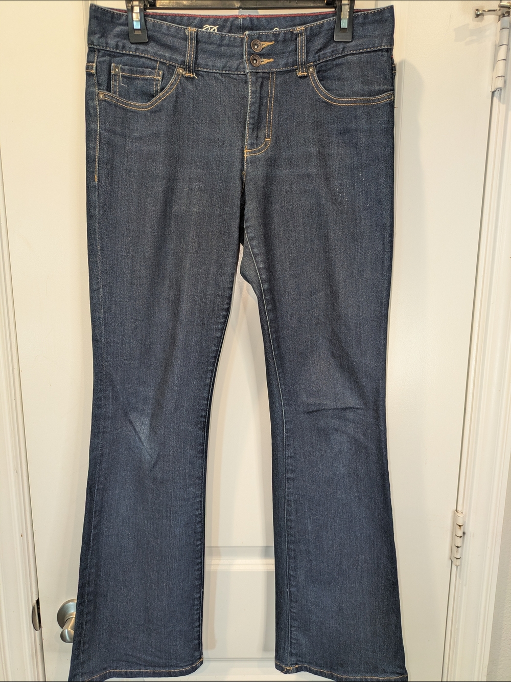 Tommy Hilfiger Bootcut Jeans Womens 6S Short Dark Wash Mid Rise Stretch Denim